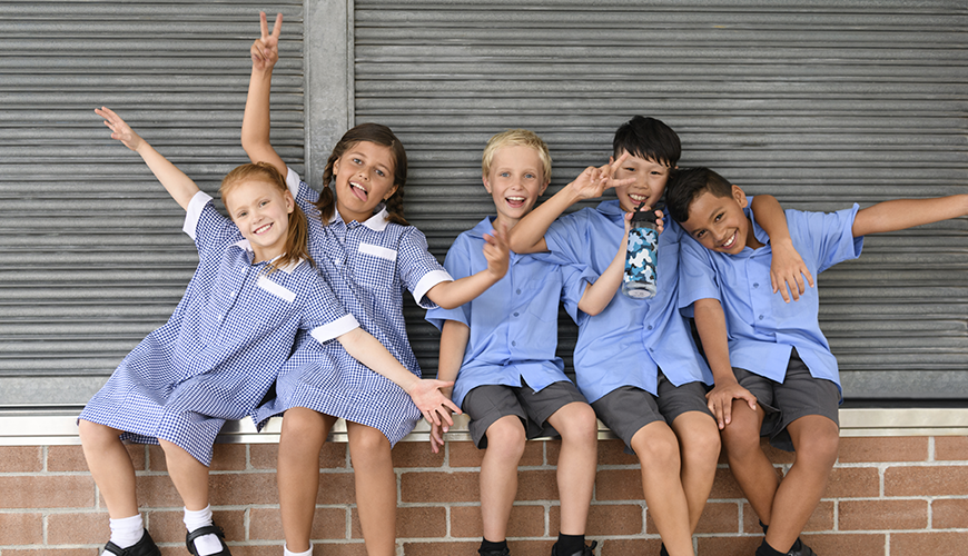 school children playing