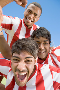 Sports team cheering