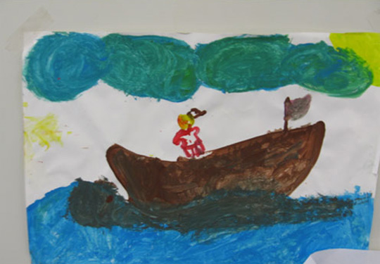 Description: Child’s painting, Leonora alternative place of detention (2010)