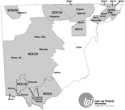 Figure 2: Western Division of NSW - Current Native Title Applications shaded