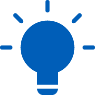 Graphic of a lightbulb, suggesting ideas or thoughts