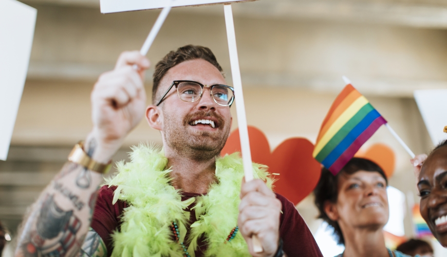 Cheerful gay pride and lgbt festival