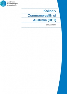 Cover of -	Kolind v Commonwealth of Australia (DET) [2015] AusHRC 102