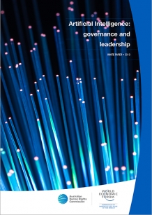 AI Whitepaper cover, optical fibres pulsing light