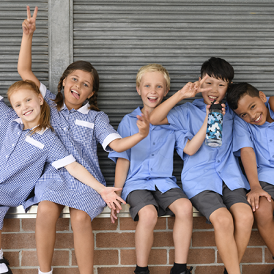 school children playing