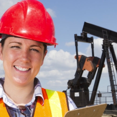 Woman in mining site