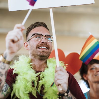 Cheerful gay pride and lgbt festival