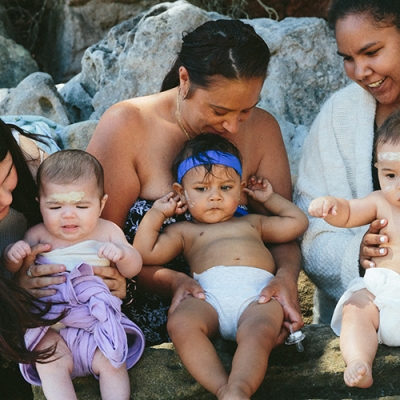 three Aboriginal mothers and their healthy babies